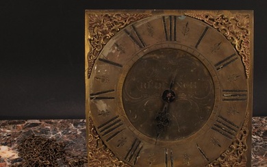 An 18th century brass wall or longcase clock movement, 25.5c...