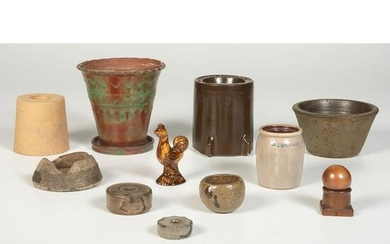 An Assortment of Stoneware and Ceramic Vessels and Kiln