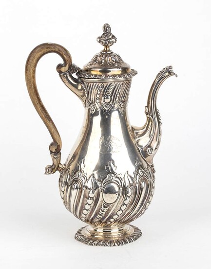 An English George III sterling silver coffee pot -...