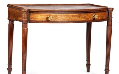 An English Sheraton Carved and Reeded Mahogany Writing
