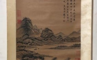 An Exquisite Chinese Ink Painting Hanging Scroll By Yang Jin