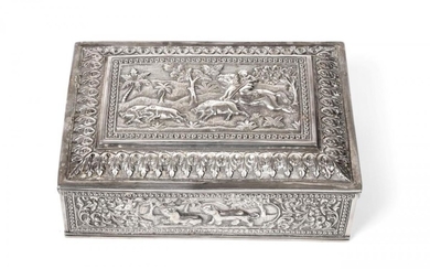 An Indian Silver Cigar-Box, Apparently Unmarked, probably Late 19th/Early 20th...