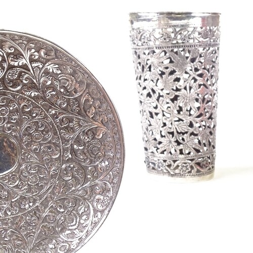 An Indian unmarked white metal dish, and a similar cocktail ...
