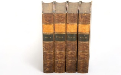 Ancient History 4-volume Set by Charles Rollin, 1870, H 8.75" W 1.5" Depth 6" 4 pcs