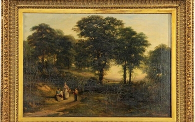Anonymous, Romantic landscape with figures