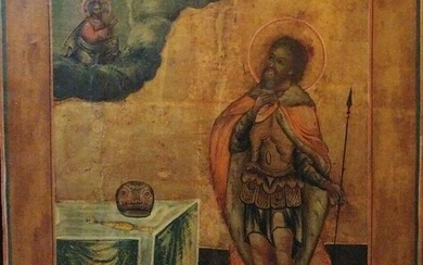 Antique 19c Russian icon of St.Aleksandr Nevskiy