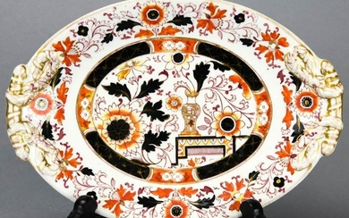Antique 19th C Ironstone Imari Pattern Platter