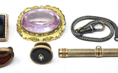 Antique 19th C Jewelry Group w Gold & Gold Filled