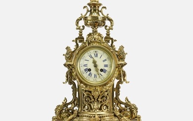 Antique 19thC French Gilt Bronze Baroque Mantel Clock