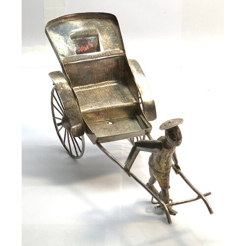 Antique Chinese Export silver figural rickshaw measures appr...