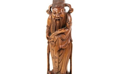 Antique Chinese Immortal Wooden Statue