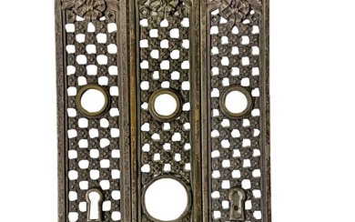 Antique French Set of 3 Bronze Door Plates