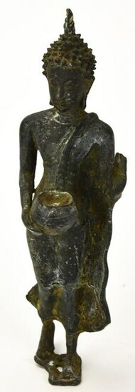 Antique South East Asian Bronze Standing Buddha
