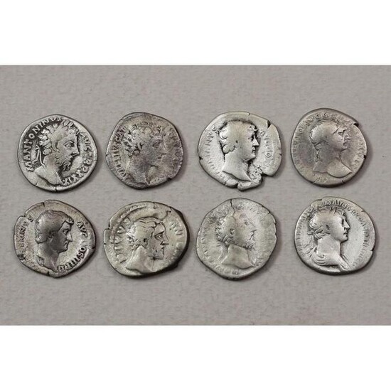 Antique set denarius 8 coins silver Roman Empire