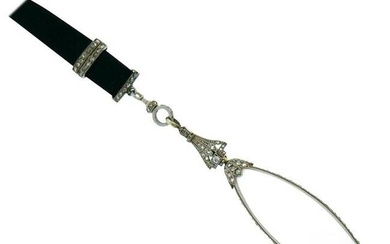 Art Deco Cartier Rock Crystal Pendant Necklace Magnifier in Platinum and Diamond