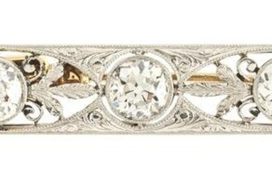Art Deco Gold, Platinum, & Diamond Brooch