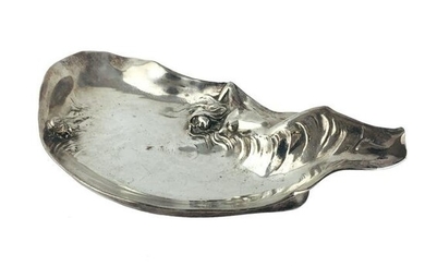 Art nouveau silver plated metal tray