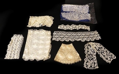 Assorted Early 20th Century Lace, including a pair of Honiton...
