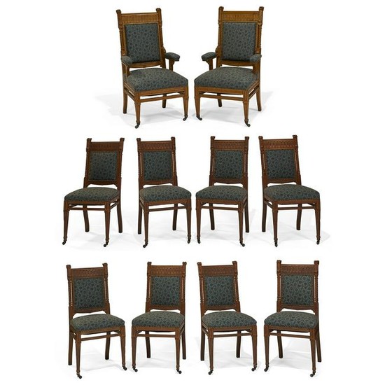 Attrib to Herter Brothers dining chairs set of 10