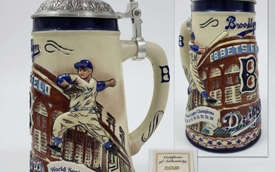 BEER STEIN BROOKLYN DODGERS 1955 WORLD CHAMPIONS EBBETS FIELD COOPERSTOWN Limited Edition Brooklyn