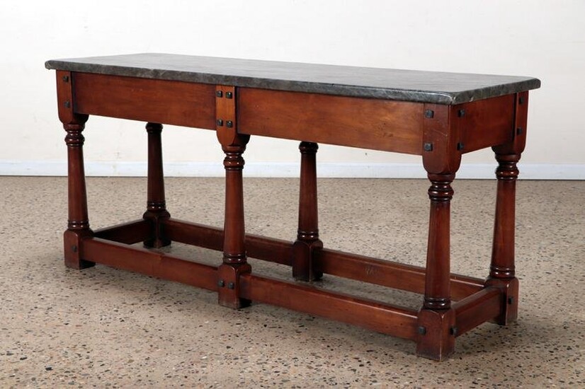 BRAZILIAN HALL TABLE LEATHER WRAPPED TOP C.1940