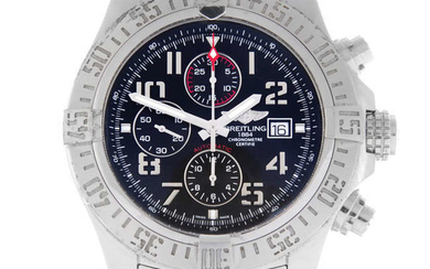 BREITLING - a gentleman's stainless steel Super Avenger II chronograph bracelet watch.