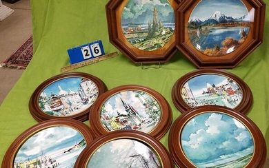BX 7 FRAMED ROYAL DOULTON PLATES- SAILING WITH THE