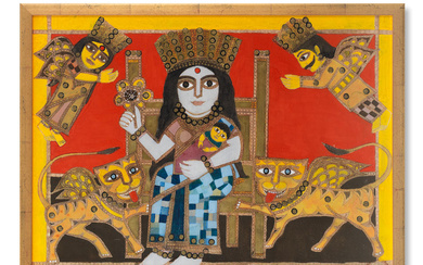 Badri Narayan (Indian, 1929-2013) Untitled (Parvati with child, surrounded by...