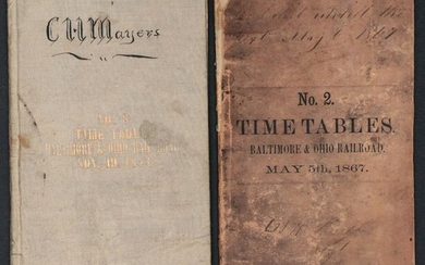 B&O RAILROAD 1867 AND 1871 EMPLOYEE TIMETABLE BOOKLETS