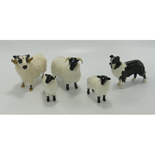 Beswick Black Faced Ram 301, Sheep 165 Lamb 1828 X 2 & colli...