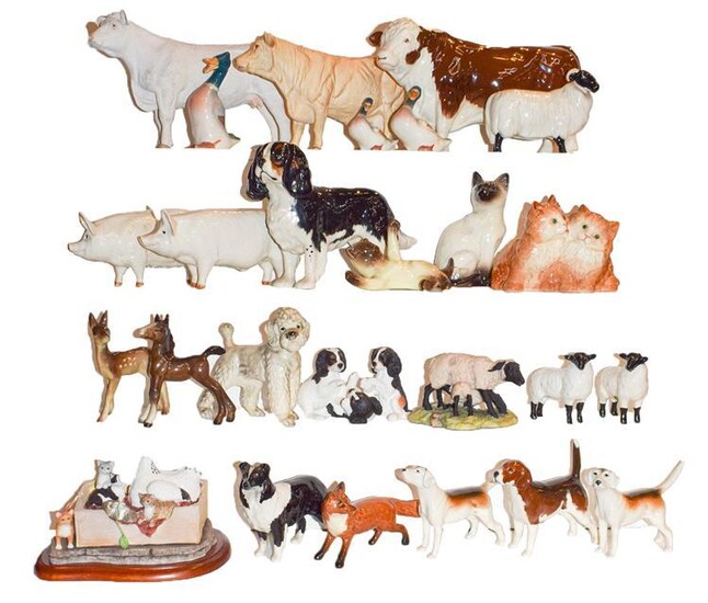 Beswick animals including: 'Polled Hereford Bull', model No. 2549A, matt...