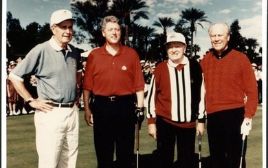 Bill Clinton George Bush Gerald Ford & Bob Hope Signed 8X10 Photo PSA #X03401