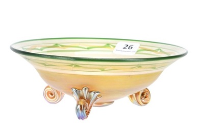 Bowl, Three-Footed, Signed L.C. Tiffany-Favrile