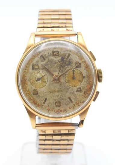 Bracelet-montre homme en or jaune 18 ct DOCKER mécanique (bracelet en métal fixoflex, déréglée, abîmé,...