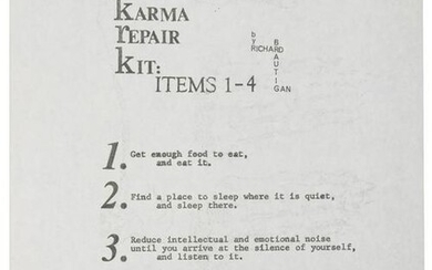 Brautigan, Karma Repair Kit, 1967