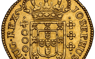 Brazil: , Jose I gold 4000 Reis 1771-(L) MS61 NGC,...