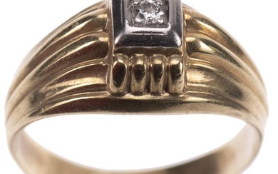 Brillant Ring, 585 Gold, bicolor, ein altschliff-Brillant ca. 0,04ct RW...