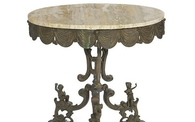 Bronze and Stone Occasional Table