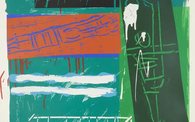 Bruce Mclean, British b.1944- Fear of the Spot; screenprint in colours on...