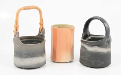 Byron Temple, two stoneware vessels and a salt-glazed vessel