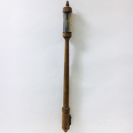 C. Wilder Birch Stick Barometer, Peterborough, New Hampshire, 19th century, ht. 40 in.Note: Barometers containing mercury cannot be shi