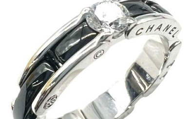 CHANEL Chanel Ultra Collection Ring Small Diamond K18WG Ceramic Size: 50 No. 10 White Gold 20Q
