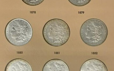 COMPLETE DATE ALBUM OF 32 MORGAN SILVER DOLLARS 1895