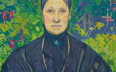 CUNO AMIET(Soleure 1868-1961 Oschwand)Josefine Kaiser-Munzinger. 1907/08.Huile sur toile.Monogrammée à droite : CA.60,5 × 55,5 cm.Provenance...