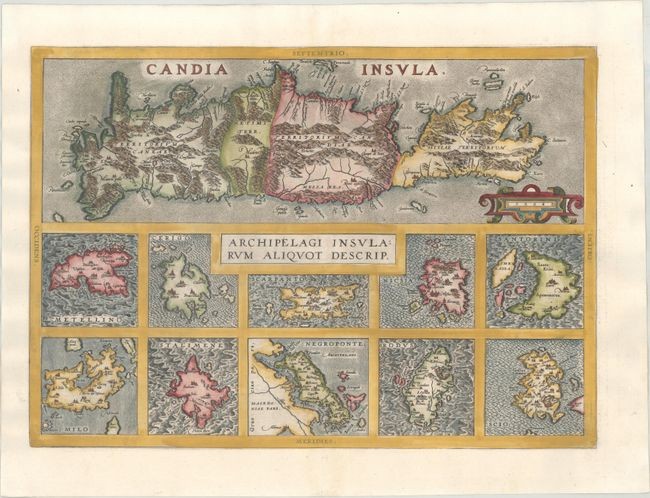 "Candia Insula [on sheet with] Archipelagi Insularum Aliquot Descrip.", Ortelius, Abraham
