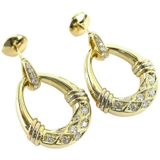 Cartier 18K Yellow Gold Diamond Drop Earrings