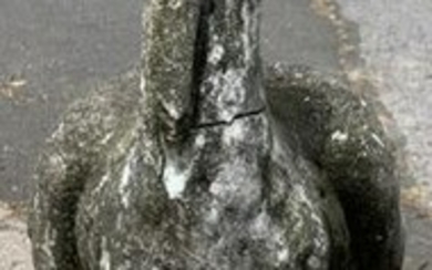 Cast Stone Metal Figural Crane Bird Garden Statue