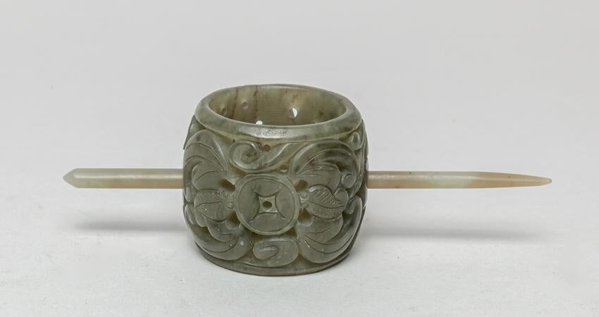 Chinese Ming Type Jade Carved Hair Pin