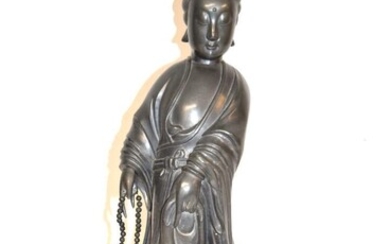 Chinese Pewter Figure of a Quan Yin