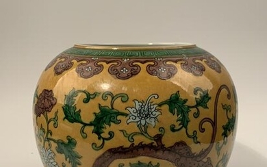 Chinese Sangcai Dragon Jar